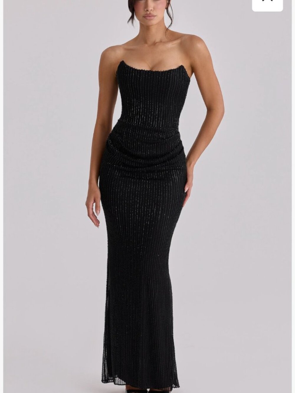 House of CB black Alicia beaded gown size M